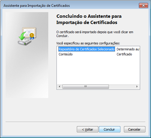 quarta tela da instala��o das cadeias de certificado