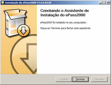 quarta tela da instala��o do token ePass