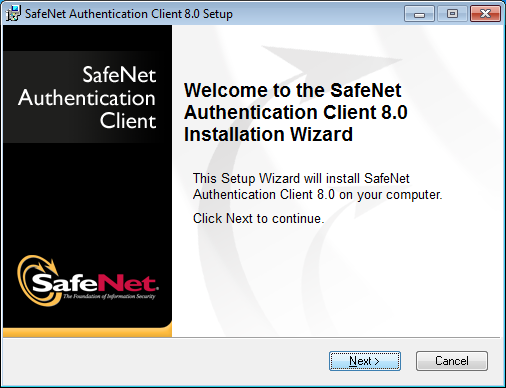 quarta tela da instala��o do token Safenet