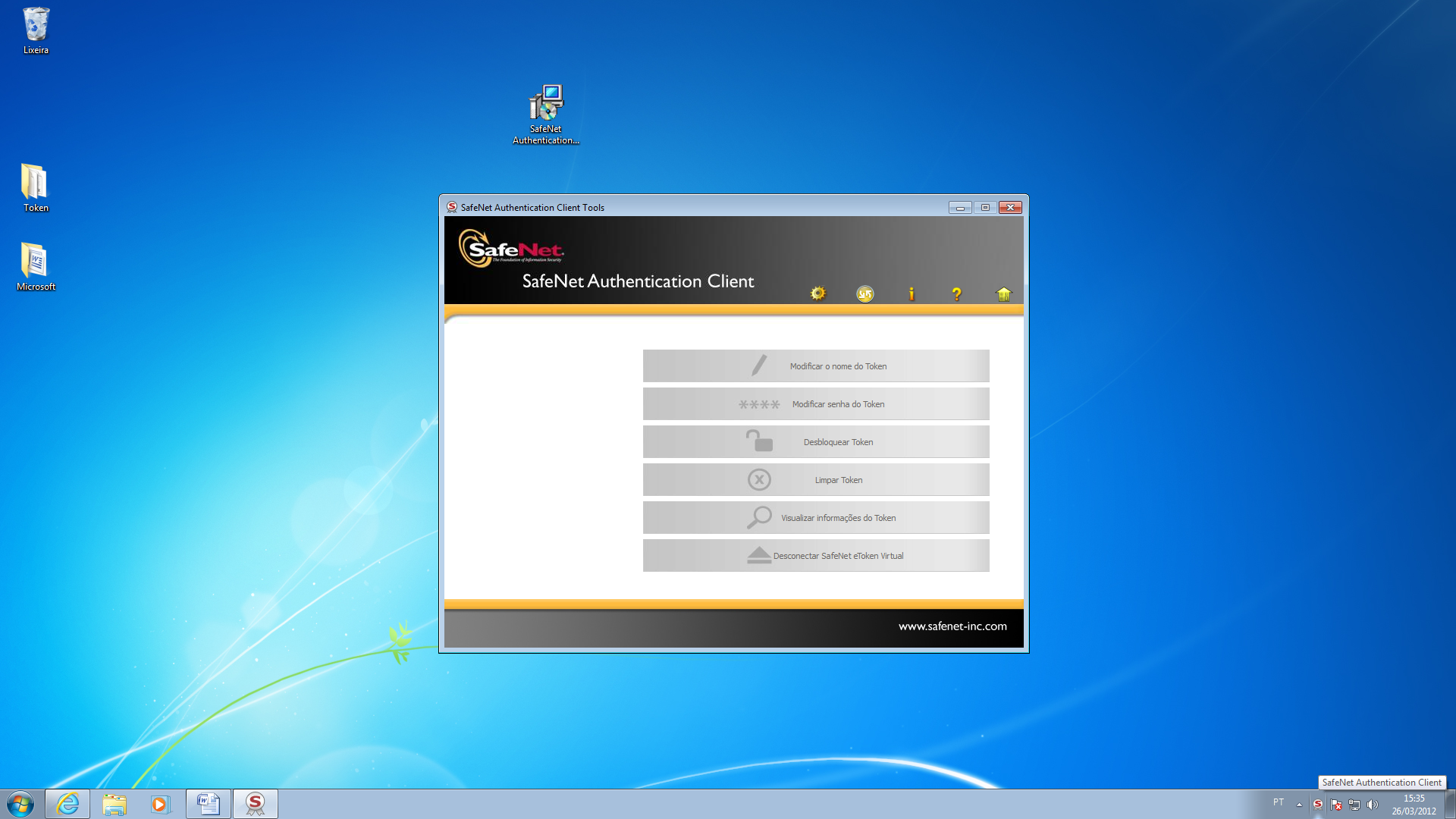 decima tela da instala��o do token Safenet
